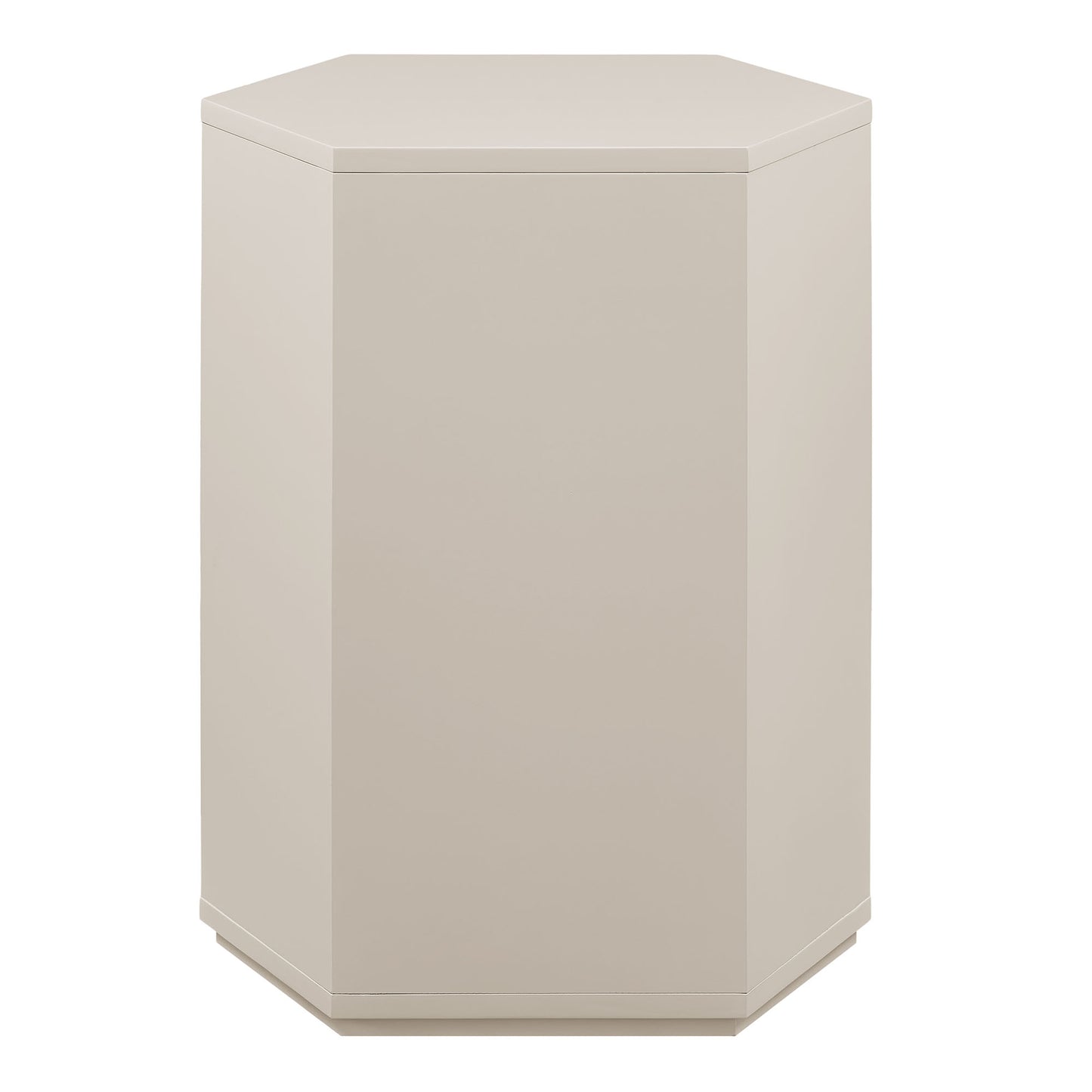 Adair Faceted Semi-Gloss Side Table in Putty