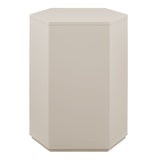 Adair Faceted Semi-Gloss Side Table in Putty