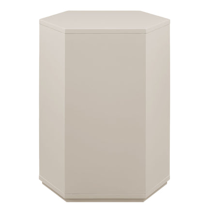 Kade Faceted Semi-Gloss Side Table in Putty