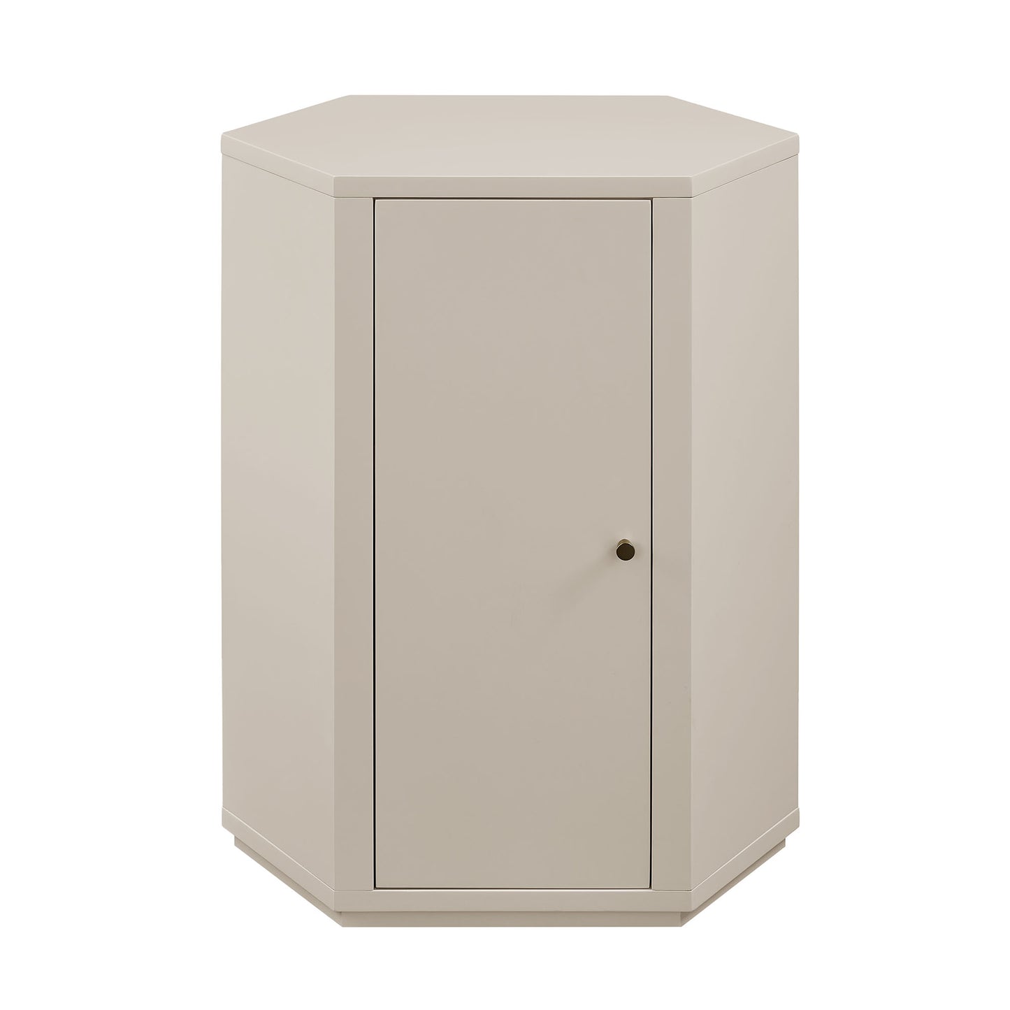 Adair Faceted Semi-Gloss Side Table in Putty