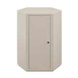Adair Faceted Semi-Gloss Side Table in Putty