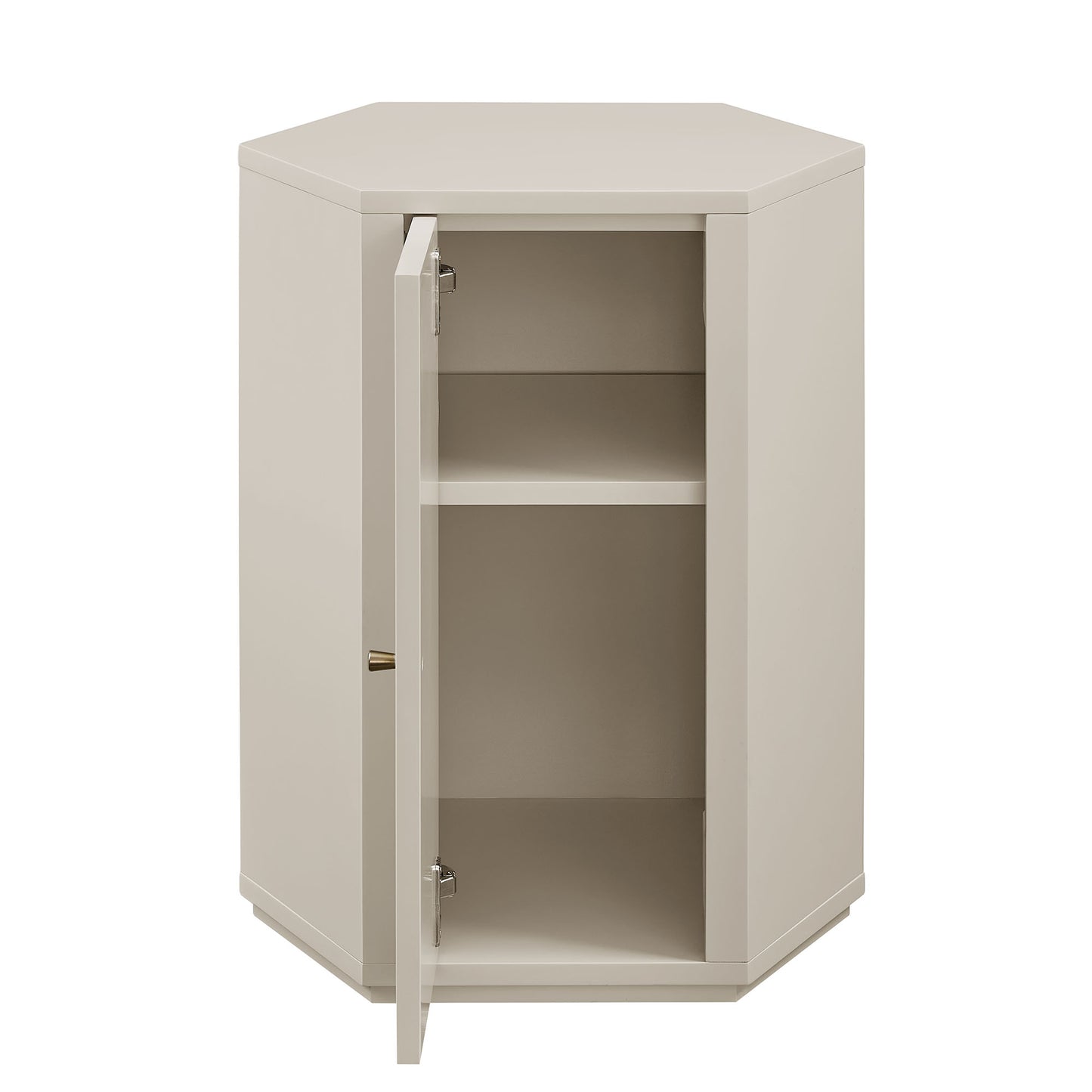 Adair Faceted Semi-Gloss Side Table in Putty