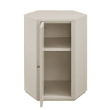 Adair Faceted Semi-Gloss Side Table in Putty
