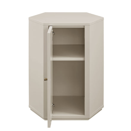 Kade Faceted Semi-Gloss Side Table in Putty