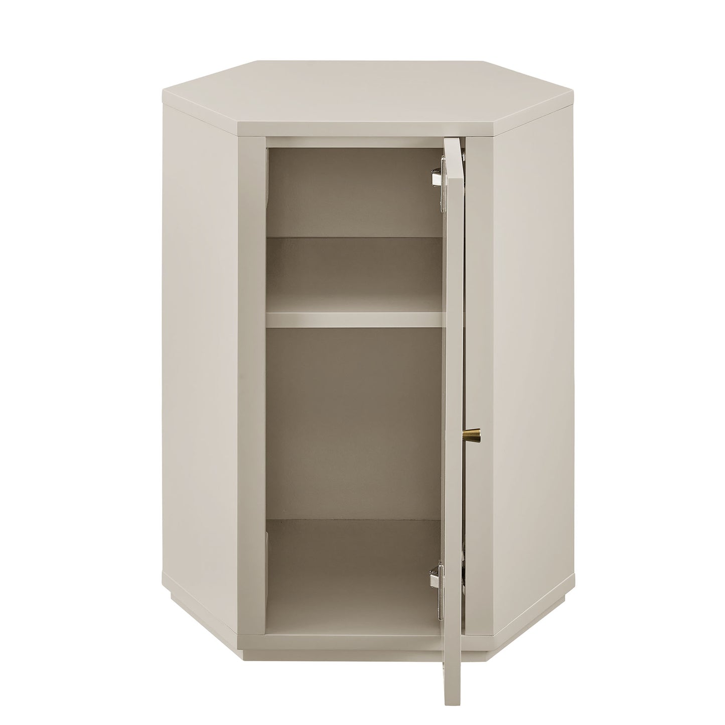 Adair Faceted Semi-Gloss Side Table in Putty