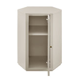 Adair Faceted Semi-Gloss Side Table in Putty