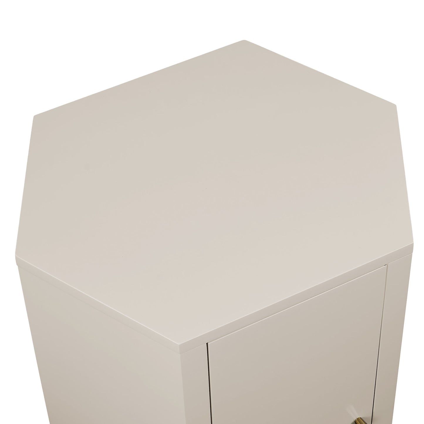 Adair Faceted Semi-Gloss Side Table in Putty