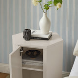 Adair Faceted Semi-Gloss Side Table in Putty