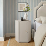 Adair Faceted Semi-Gloss Side Table in Putty