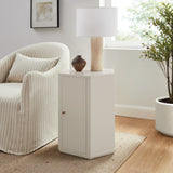 Adair Faceted Semi-Gloss Side Table in Putty
