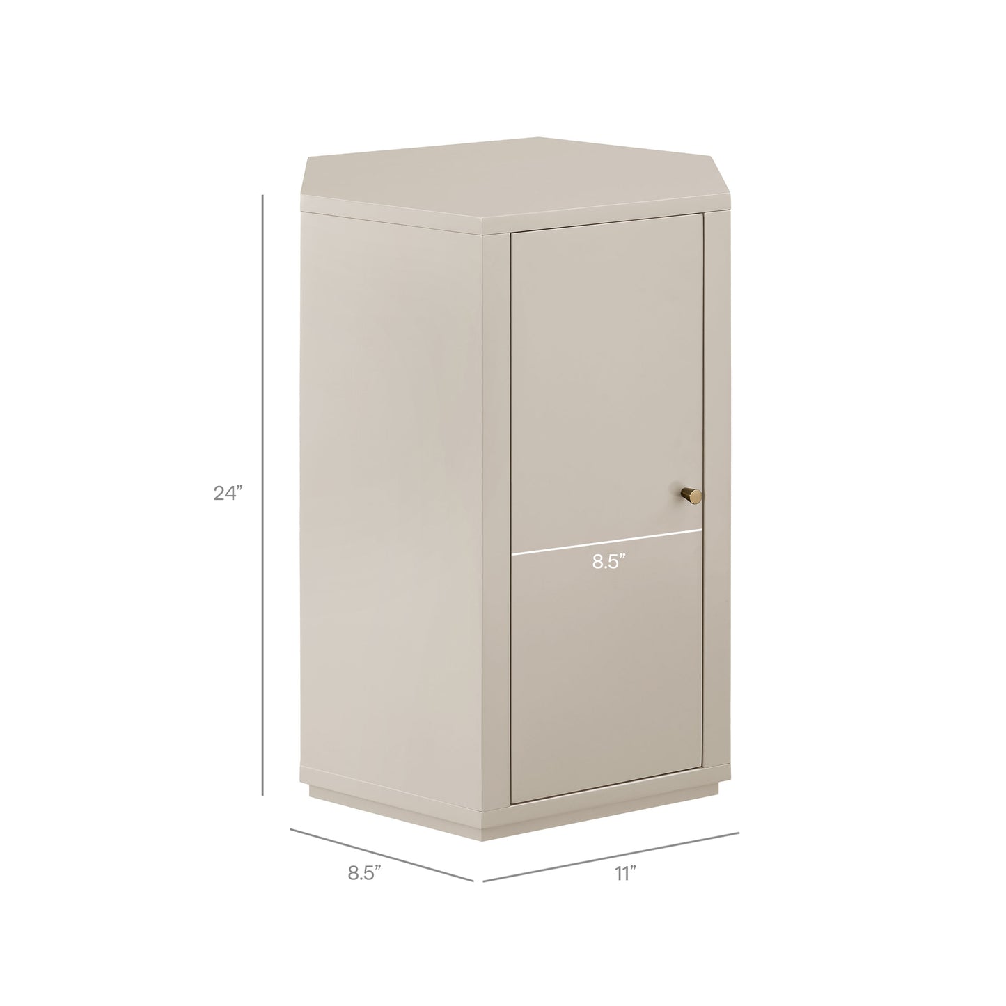 Adair Faceted Semi-Gloss Side Table in Putty