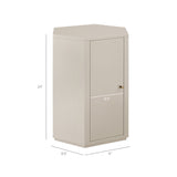 Adair Faceted Semi-Gloss Side Table in Putty