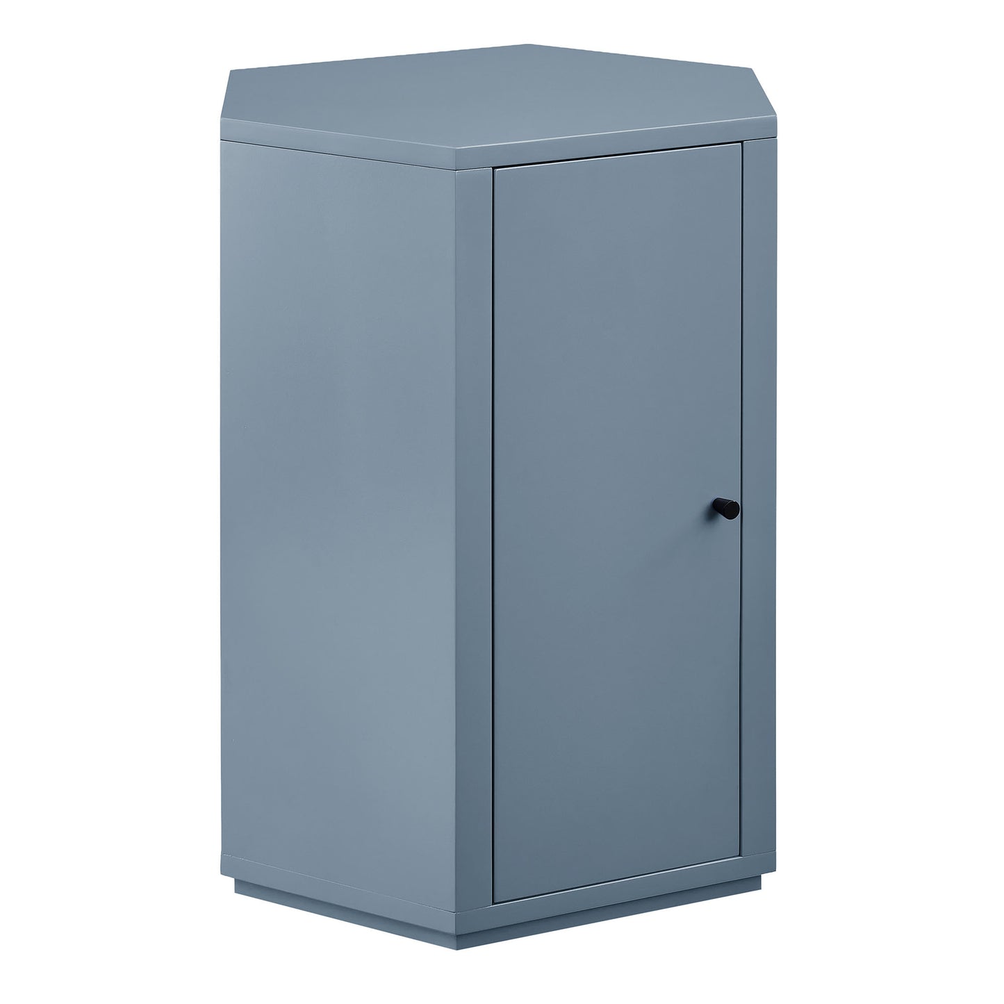 Adair Faceted Semi-Gloss Side Table in Stillwater Blue