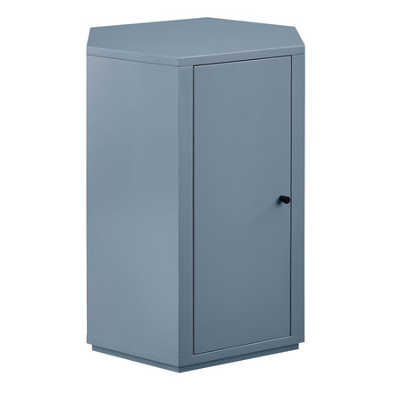 Kade Faceted Semi-Gloss Side Table in Stillwater Blue
