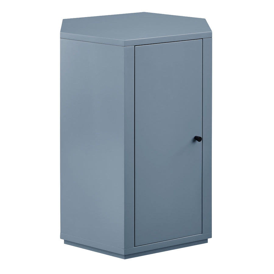 Adair Faceted Semi-Gloss Side Table in Stillwater Blue