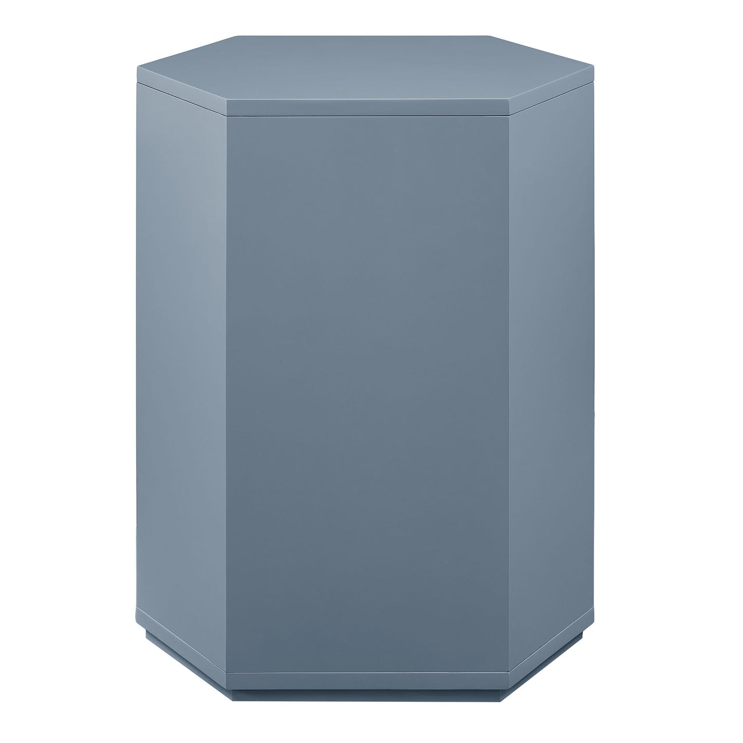 Adair Faceted Semi-Gloss Side Table in Stillwater Blue