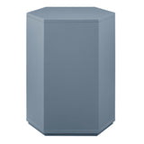 Adair Faceted Semi-Gloss Side Table in Stillwater Blue