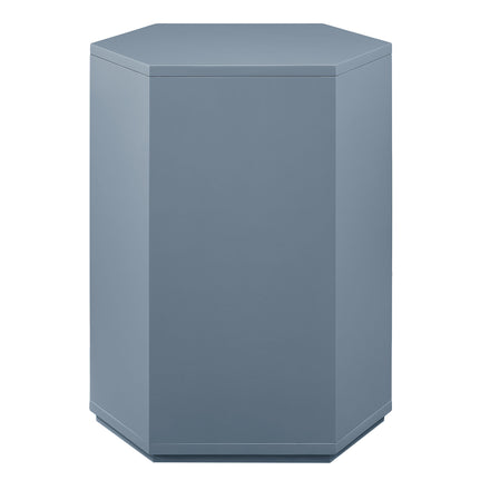 Kade Faceted Semi-Gloss Side Table in Stillwater Blue