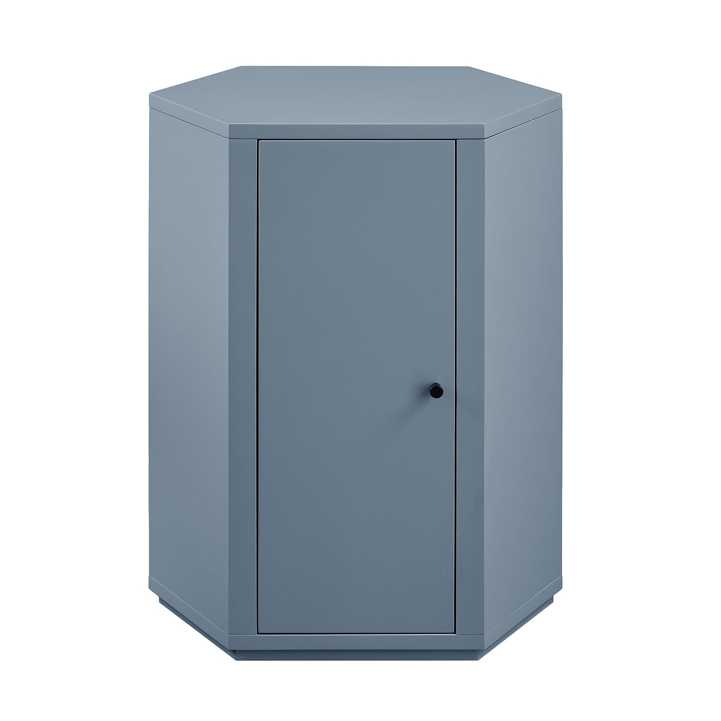 Adair Faceted Semi-Gloss Side Table in Stillwater Blue