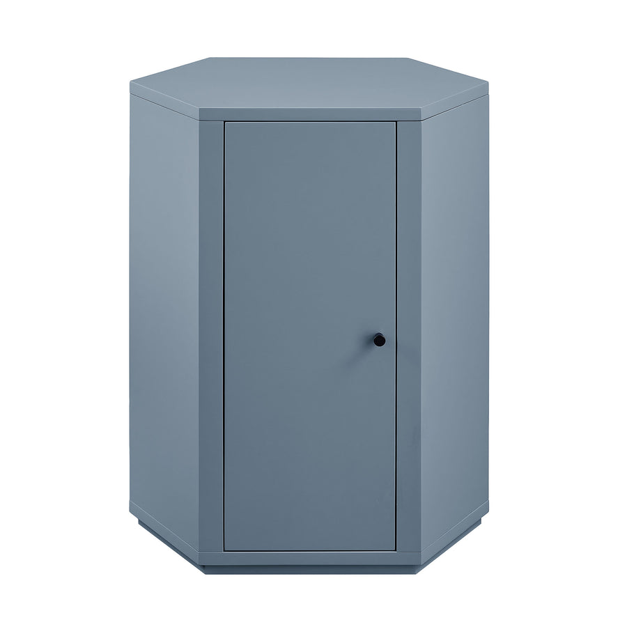 Adair Faceted Semi-Gloss Side Table in Stillwater Blue