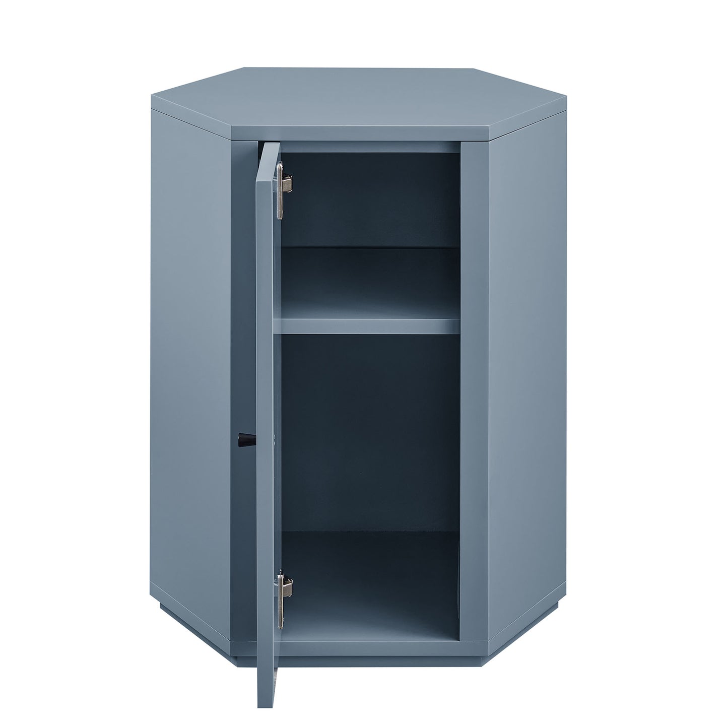 Adair Faceted Semi-Gloss Side Table in Stillwater Blue