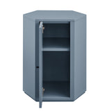 Adair Faceted Semi-Gloss Side Table in Stillwater Blue