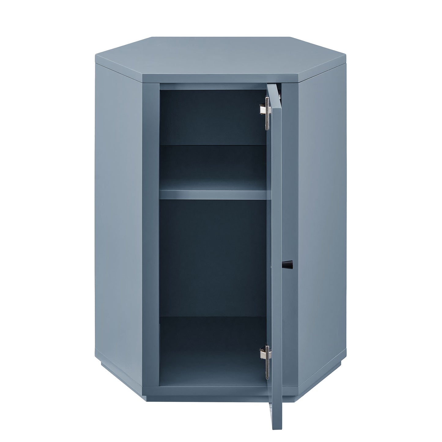 Adair Faceted Semi-Gloss Side Table in Stillwater Blue