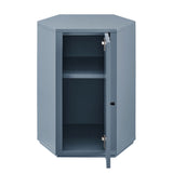 Adair Faceted Semi-Gloss Side Table in Stillwater Blue