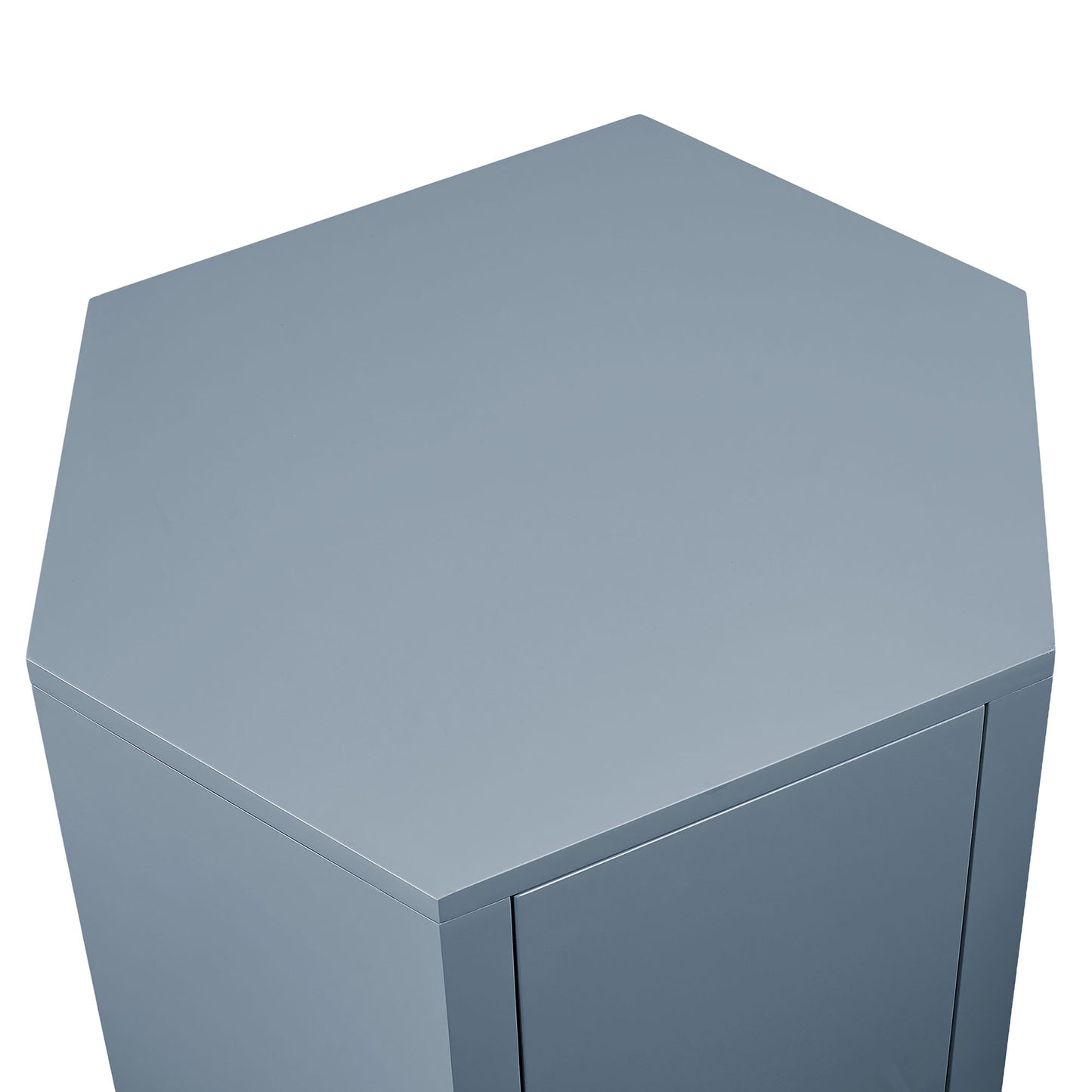 Adair Faceted Semi-Gloss Side Table in Stillwater Blue