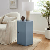 Adair Faceted Semi-Gloss Side Table in Stillwater Blue