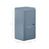 Adair Faceted Semi-Gloss Side Table in Stillwater Blue