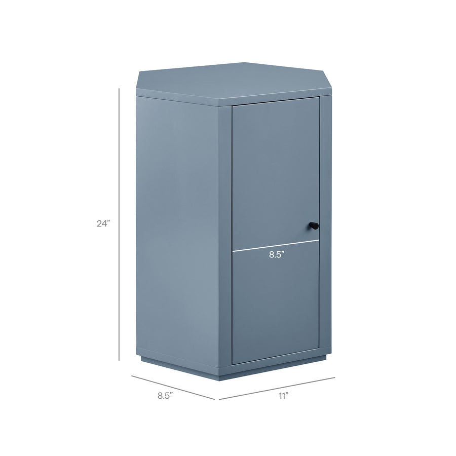 Adair Faceted Semi-Gloss Side Table in Stillwater Blue