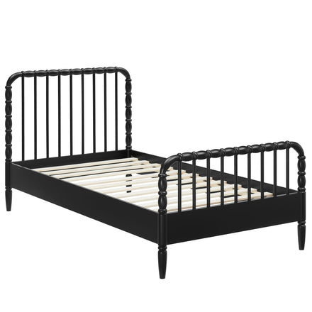 Arlette Twin Size Wood Spindle Bed Frame in Black