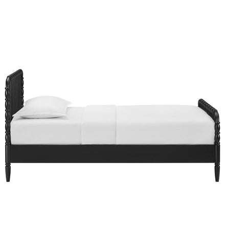 Arlette Twin Size Wood Spindle Bed Frame in Black