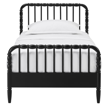 Arlette Twin Size Wood Spindle Bed Frame in Black