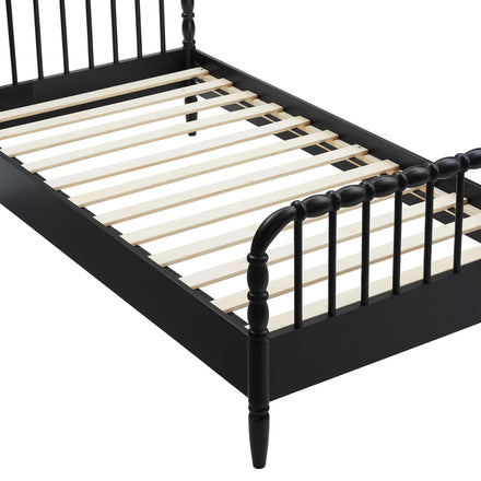 Arlette Twin Size Wood Spindle Bed Frame in Black