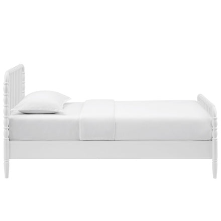 Arlette Twin Size Wood Spindle Bed Frame in White