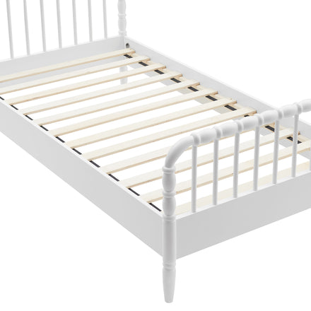 Arlette Twin Size Wood Spindle Bed Frame in White
