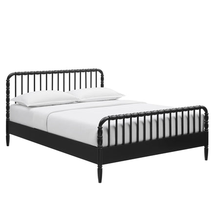 Arlette Full Size Wood Spindle Bed Frame in Black