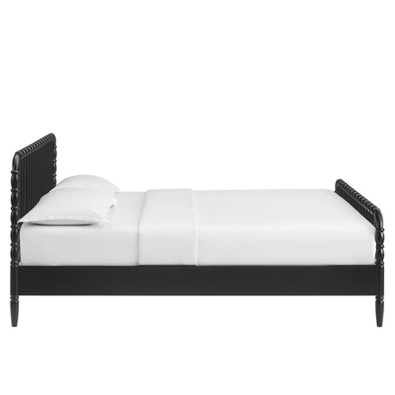 Arlette Full Size Wood Spindle Bed Frame in Black