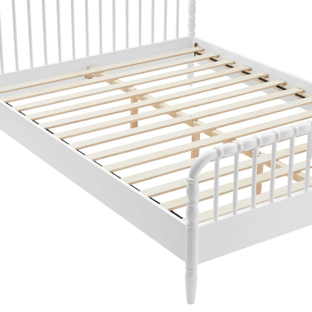 Arlette Full Size Wood Spindle Bed Frame in White