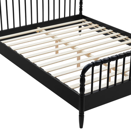 Arlette Queen Size Wood Spindle Bed Frame in Black
