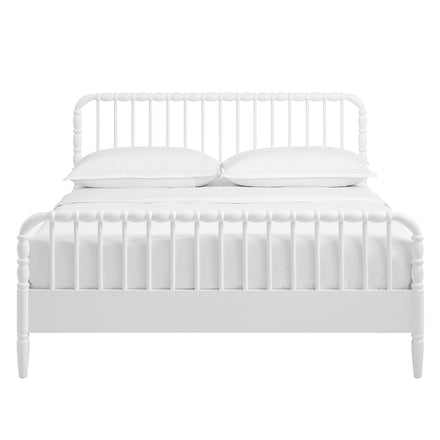 Arlette Queen Size Wood Spindle Bed Frame in White