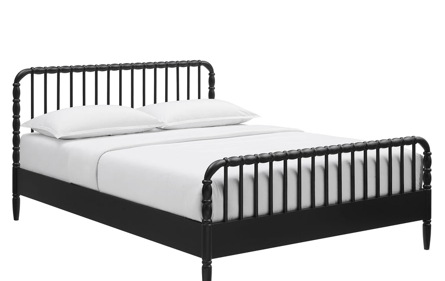 Nook King Size Wood Spindle Bed Frame in Black
