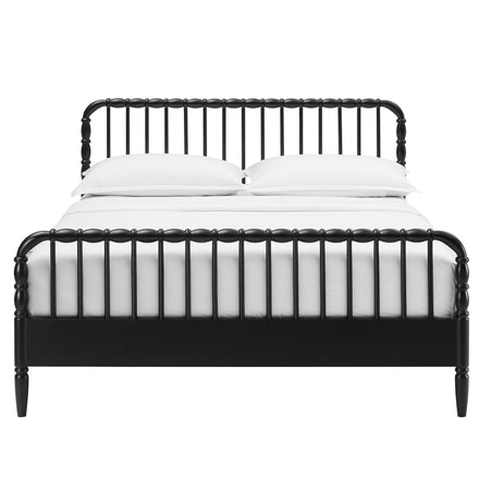 Arlette King Size Wood Spindle Bed Frame in Black