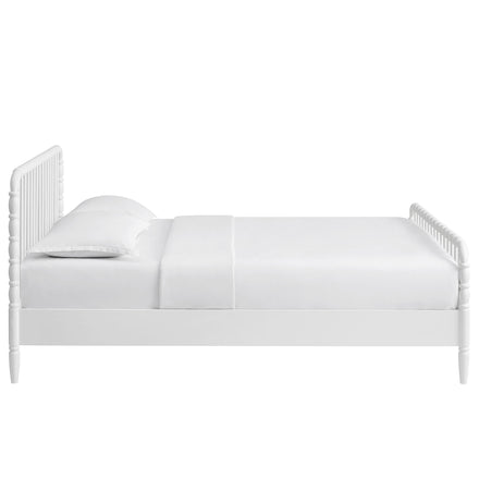 Arlette King Size Wood Spindle Bed Frame in White