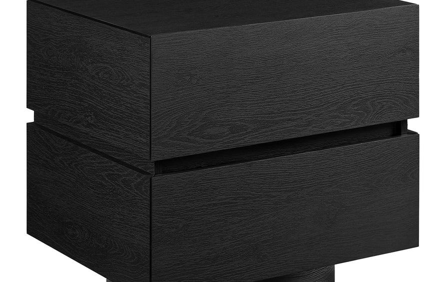 Toledo Floating Pedestal 2-Drawer Nightstand in Black