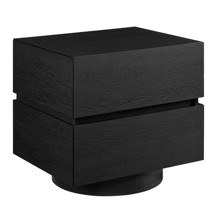 Koval Floating Pedestal 2-Drawer Nightstand in Black