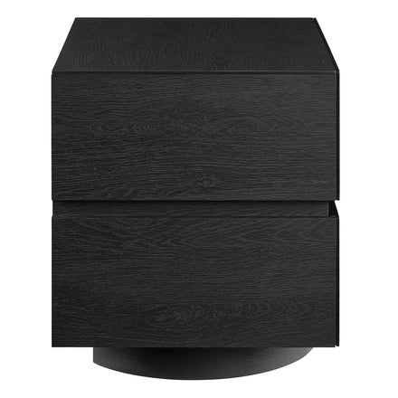Koval Floating Pedestal 2-Drawer Nightstand in Black
