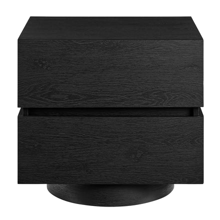 Koval Floating Pedestal 2-Drawer Nightstand in Black